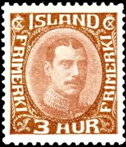 Stamp, King Christian X (redrawn), Iceland,  , Heads of State