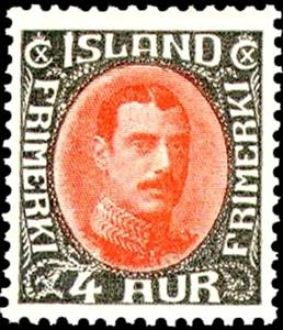Stamp, King Christian X (redrawn), Iceland,  , Heads of State