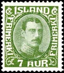 Stamp, King Christian X (redrawn), Iceland,  , Heads of State
