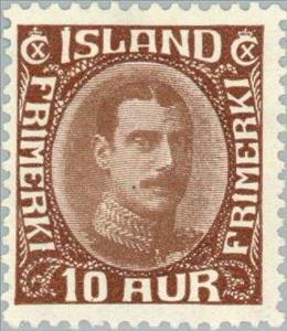 Stamp, King Christian X (redrawn), Iceland,  , Heads of State
