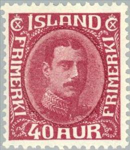 Stamp, King Christian X (redrawn), Iceland,  , Heads of State