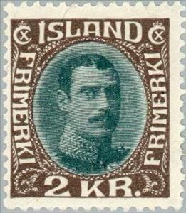 Stamp, King Christian X (redrawn), Iceland,  , Heads of State