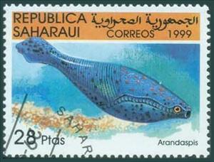 Stamp, Arandaspis, Cinderellas,  , Fishes, Sea Life
