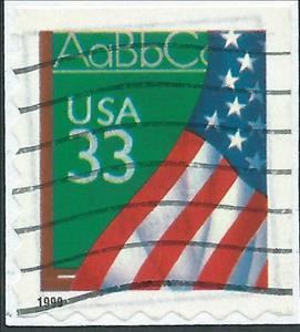 Stamp, Flag over Chalkboard, United States of America,  , Flags, Letters (Alphabet)