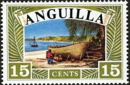 Stamp, Shipyard, Anguilla,  , Sailing Ships