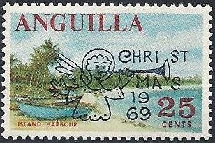 Stamp, Coastal scenery of "Island Harbour", Anguilla,  , Christmas