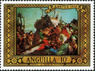 Stamp, The Way to Calvary, by Tiepolo, Anguilla,  , Easter