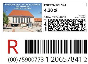 Stamp, Gliwice Railway Station 1925 - 2015, Personalized and Private Mail Stamps,  , Buildings, Stations