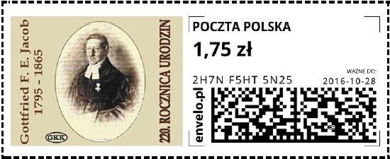 Stamp, GOTTFRIED FRIEDRICH ERNST JACOB November 4, 1795 - November, Personalized and Private Mail Stamps,  , Famous People