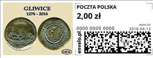 Stamp, 740 Years Of The First Mention Of The City Of Gliwice 1246 -, Personalized and Private Mail Stamps,  , Anniversaries and Jubilees