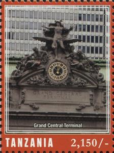 Stamp, Grand Central Terminal, Tanzania,  , Buildings, Philatelic Exhibitions