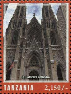 Stamp, St Patrick's Cathedral, Tanzania,  , Buildings, Churches - Cathedrals - Basilicas - Chapels, Philatelic Exhibitions