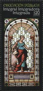 Stamp, Stained Glass Window: Astronomy, Uruguay,  , Art, Education, Windows