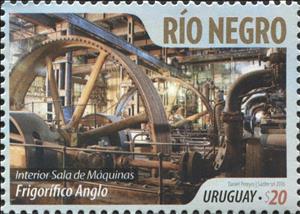 Stamp, Machine Shop of the Frigorífico Anglo, Uruguay,  , Factories, Tourism