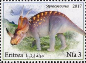 Stamp, Styracosaurus, Cinderellas,  , Dinosaurs, Prehistorical Animals