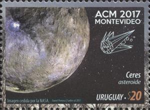 Stamp, Ceres - Asteroid, Uruguay,  , Astronomy, Conferences, Outer Space