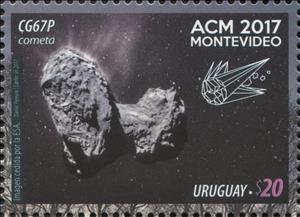 Stamp, CG67P - Comet, Uruguay,  , Astronomy, Conferences, Outer Space