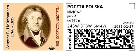 Stamp, AUGUST F. HOLTZHAUSEN 1768 - 1827 250th ANNIVERSARY BIRTHDAY, Personalized and Private Mail Stamps,  , Famous People
