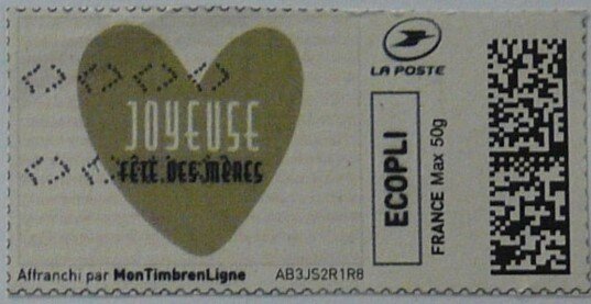 Joyful Mothers Day. Olive Heart. Joyeuse Fete des Meres