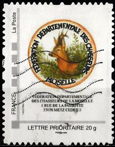 Stamp, Federation Departmentale des Chasseurs Moselle, Personalized and Private Mail Stamps,  , Animals (Fauna), Deer, Hunting
