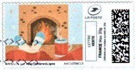 Stamp, Winter Hearth, Personalized and Private Mail Stamps,  , Fire and Flames, Winter