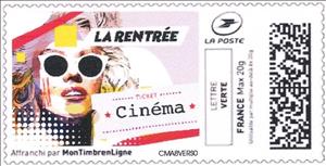 Stamp, Back to School Cinema. La Rentree, Personalized and Private Mail Stamps,  , Fashion, Schools, Women