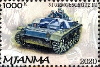 Stamp, SturmGeschutz III, Cinderellas,  , Tanks