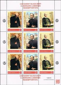 Mini Sheet, Venerable Servant of God Father Bernard Łubieński Redemptori, Personalized and Private Mail Stamps,  , Clergy