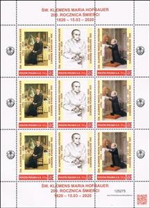 Mini Sheet, St. Klemens Maria Hofbauer 1751-1820 200th death anniversary, Personalized and Private Mail Stamps,  , Clergy, Saints