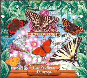Souvenir Sheet, Zerynthia rumina, Cinderellas,  , Animals (Fauna), Butterflies, Insects