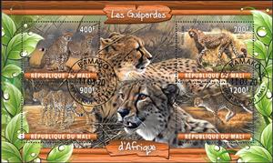 Mini Sheet, Les Guepardes d'Afrique, Cinderellas,  , Animals (Fauna), Mammals