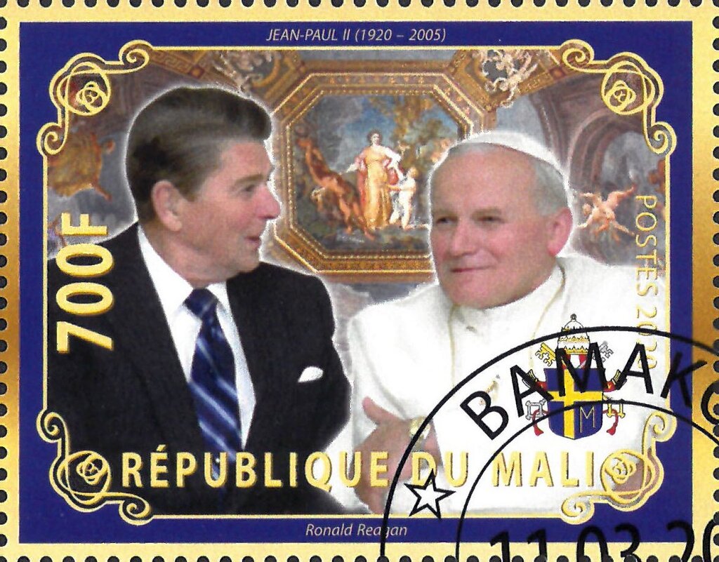 Pope John Paul II and Ronald Reagan