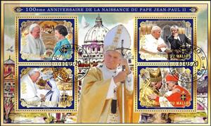 Mini Sheet, Pope John Paul II, Cinderellas,  , Famous People, Popes