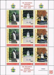 Mini Sheet, 100th anniversary of the birth of St. Jana Pawła II 1920 - 1, Personalized and Private Mail Stamps,  , Popes, Saints
