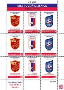 Mini Sheet, MKS Pogoń Oleśnica 1945-2020 May 12, 1945 - May 12, 1992 Rai, Personalized and Private Mail Stamps,  , Sports Clubs