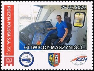 Stamp, Gliwice train drivers 27.07.2020, Personalized and Private Mail Stamps,  , Railways