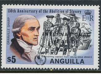Stamp, Granville Sharp, restraining ship captain from boarding slav, Anguilla,  