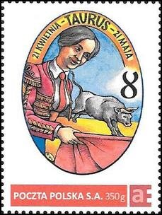 Stamp, Taurus April 21 - May 21, Personalized and Private Mail Stamps,  , Zodiac