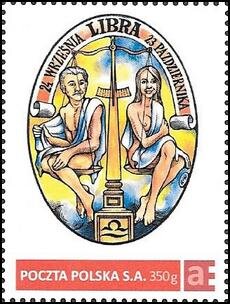 Stamp, Libra 24 September 23 October, Personalized and Private Mail Stamps,  , Zodiac