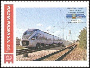 Stamp, XXV years of the Lodz Section of the Polish Club of Interest, Personalized and Private Mail Stamps,  , Locomotives, Railways