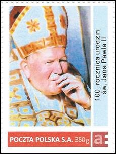 Stamp, 100th anniversary of the birth of St. Jana Pawła II, Personalized and Private Mail Stamps,  