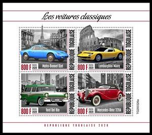 Mini Sheet, Various Old Cars, Togo,  , Cars, Vehicles