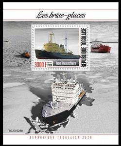 Souvenir Sheet, Ivan Kruzenshtern, Togo,  , Ice-breakers, Ships