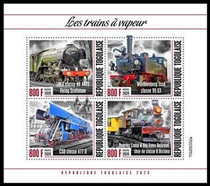 Mini Sheet, Various Locomotives, Togo,  , Locomotives, Railways