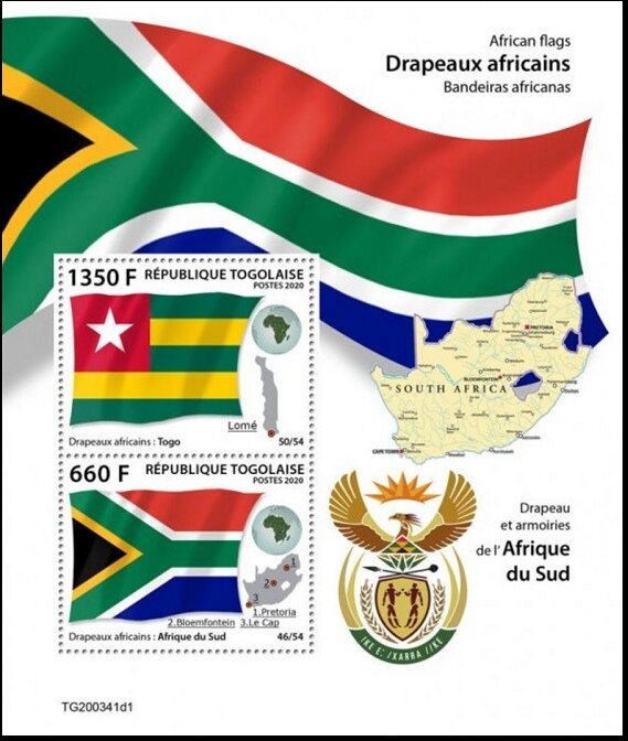 African Flags Togo & South Africa