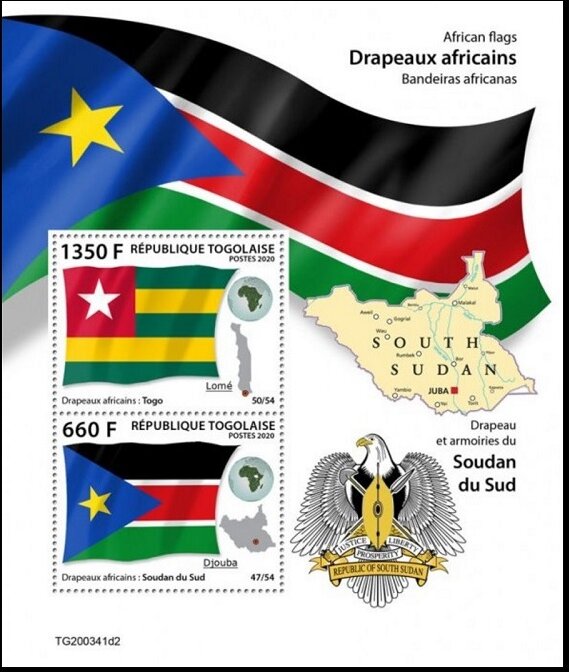 African Flags Togo & South Sudan