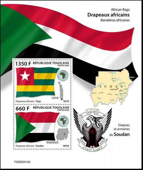 African Flags Togo & Sudan