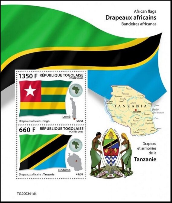 African Flags Togo & Tanzania