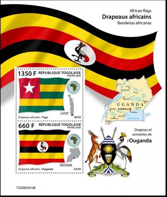 African Flags Togo & Uganda