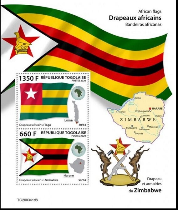 African Flags Togo & Zimbabwe